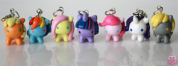 Size: 851x315 | Tagged: safe, artist:krystalstants, derpibooru import, applejack, derpy hooves, fluttershy, pinkie pie, rainbow dash, rarity, twilight sparkle, earth pony, pegasus, pony, unicorn, female, keychain, mare