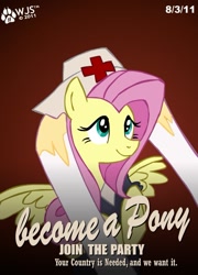 Size: 507x705 | Tagged: safe, artist:wolfjedisamuel, fluttershy, pegasus, pony, female, mare, nurse, poster