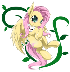 Size: 5477x5589 | Tagged: safe, artist:zaiyaki, angel bunny, fluttershy, pegasus, pony, absurd resolution