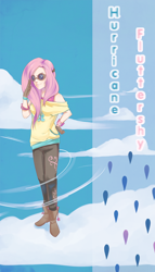 Size: 858x1500 | Tagged: safe, artist:sunstice, fluttershy, goggles, humanized, solo