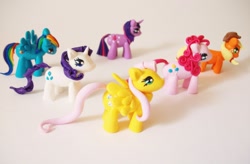 Size: 1280x842 | Tagged: safe, artist:fairyslivehere, derpibooru import, applejack, fluttershy, pinkie pie, rainbow dash, rarity, twilight sparkle, earth pony, pegasus, pony, unicorn, craft, custom, mane six, sculpture