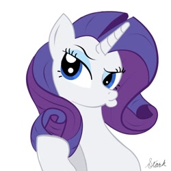 Size: 720x720 | Tagged: safe, artist:aoshistark, rarity, pony, unicorn, female, horn, mare, solo, white coat