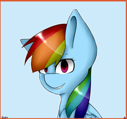 Size: 1024x961 | Tagged: safe, artist:singlepum, derpibooru import, rainbow dash, pegasus, pony, bust, portrait, solo