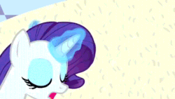 Size: 460x259 | Tagged: safe, screencap, rarity, pony, unicorn, sweet and elite, animated, letter, magic, marshmelodrama, quill, solo, writing