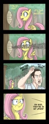 Size: 700x1750 | Tagged: safe, artist:uc77, fluttershy, bee, human, pegasus, pony, 4koma, comic, nicolas cage, not the bees, the wicker man