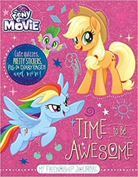 Size: 390x499 | Tagged: safe, derpibooru import, applejack, rainbow dash, spike, dragon, earth pony, pegasus, pony, my little pony: the movie, amazon.com, friendship journal, my little pony logo, official, united kingdom