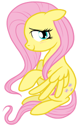 Size: 372x596 | Tagged: safe, artist:nukeleer, fluttershy, pegasus, pony, female, mare, pink mane, solo, yellow coat