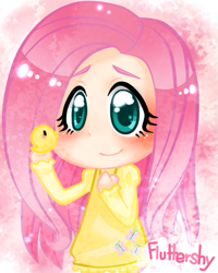 Size: 409x512 | Tagged: safe, artist:howzih, fluttershy, breasts, delicious flat chest, flattershy, humanized, solo