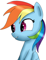 Size: 447x578 | Tagged: safe, artist:aneonart, derpibooru import, rainbow dash, pegasus, pony, bust, portrait, simple background, solo, white background