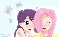 Size: 550x350 | Tagged: safe, artist:valiantrarity, fluttershy, rarity, female, flarity, humanized, lesbian, shipping