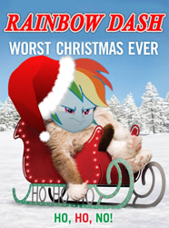 Size: 640x861 | Tagged: safe, edit, rainbow dash, equestria girls, rainbow rocks, christmas, grumpy cat, meme, solo