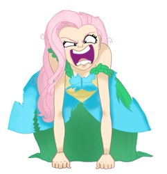 Size: 877x911 | Tagged: safe, artist:danteskitten, fluttershy, clothes, dress, flutterrage, humanized, love me, you're going to love me