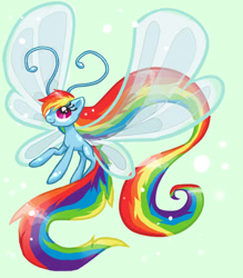 Size: 613x700 | Tagged: safe, artist:confetticakez, rainbow dash, breezie, breeziefied, rainbow breez, solo, species swap