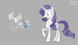 Size: 721x419 | Tagged: safe, artist:einsicht12, prince blueblood, rarity, parasprite, pony, unicorn, flag