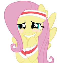 Size: 2889x2991 | Tagged: safe, artist:joemasterpencil, fluttershy, pegasus, pony, blushing, headband, high res, simple background, solo, transparent background, vector