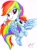 Size: 1683x2293 | Tagged: safe, artist:janadashie, derpibooru import, rainbow dash, equestria girls, traditional art