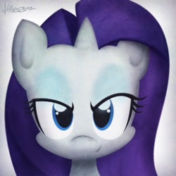 Size: 999x999 | Tagged: safe, artist:noponyzone, rarity, pony, unicorn, female, horn, mare, solo, white coat