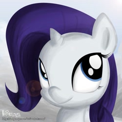 Size: 999x999 | Tagged: safe, artist:noponyzone, rarity, pony, unicorn, female, filly, mare, purple mane, solo, white coat