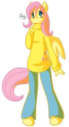 Size: 523x955 | Tagged: safe, artist:mewglethewolf, fluttershy, anthro, breasts, clothes, delicious flat chest, flattershy, sweater, sweatershy