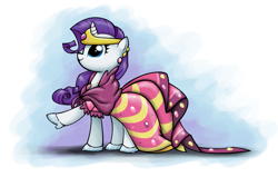 Size: 1137x723 | Tagged: safe, artist:ufocookiez, rarity, pony, unicorn, clothes, dress, gala dress, glass slipper (footwear), high heels, shoes, solo