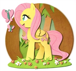 Size: 651x610 | Tagged: safe, artist:tsurime, fluttershy, pegasus, pony, female, mare, paperlike, solo