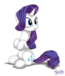 Size: 794x929 | Tagged: safe, artist:mysticalpha, rarity, pony, unicorn, female, horn, mare, white coat