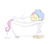 Size: 800x700 | Tagged: safe, artist:egophiliac, fluttershy, pegasus, pony, bath, bubble, bubble bath, claw foot bathtub, hat, relaxing, shower cap, simple background, soap, water, wet mane, white background