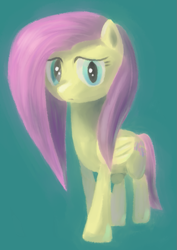 Size: 635x895 | Tagged: safe, artist:khyperia, fluttershy, pegasus, pony, female, looking at you, mare, simple background, solo