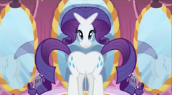 Size: 638x356 | Tagged: safe, edit, edited screencap, screencap, rarity, pony, unicorn, mirrored, unitinu