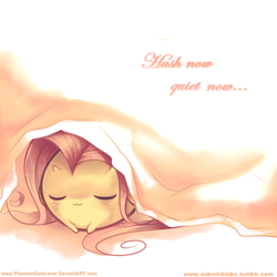 Size: 650x650 | Tagged: safe, artist:pekou, fluttershy, pegasus, pony, ask my little chubbies, bed, chubbie, cute, hush now quiet now, shyabetes, sleeping, solo