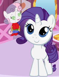 Size: 4000x5200 | Tagged: safe, artist:beavernator, rarity, sweetie belle, pony, unicorn, absurd resolution, baby, baby belle, baby pony, costume, crossover, filly, foal, spider-man