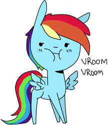 Size: 2530x2895 | Tagged: safe, artist:irl-gremlin, artist:meowing-ghost, rainbow dash, pegasus, pony, :i, chibi, cute, dashabetes, female, mare, solo, vroom vroom