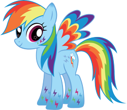 Size: 6341x5497 | Tagged: safe, artist:sugar-loop, rainbow dash, pegasus, pony, absurd resolution, looking at you, rainbow power, simple background, smiling, solo, spread wings, transparent background, vector, wingding eyes