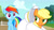 Size: 1280x719 | Tagged: safe, derpibooru import, screencap, applejack, rainbow dash, earth pony, pegasus, pony, castle mane-ia