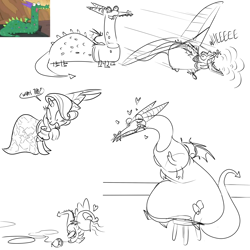 Size: 2000x2000 | Tagged: safe, artist:ross irving, crackle, rarity, spike, dragon, pony, unicorn, sketch