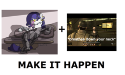 Size: 1337x796 | Tagged: safe, rarity, cyborg, pony, unicorn, deus ex, exploitable meme, make it happen, meta