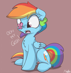 Size: 873x900 | Tagged: dead source, safe, artist:mistydash, rainbow dash, butterfly, pegasus, pony, cute, dashabetes, female, insect on nose, mare, open mouth, solo