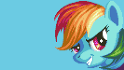 Size: 3556x2000 | Tagged: safe, artist:pix3m, part of a set, rainbow dash, pegasus, pony, pixel art, solo, wallpaper