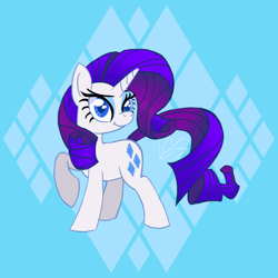 Size: 750x750 | Tagged: safe, artist:ponett, rarity, pony, unicorn, female, horn, mare, white coat