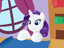 Size: 698x525 | Tagged: safe, artist:mewglethewolf, rarity, pony, unicorn, female, horn, mare, white coat