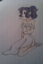 Size: 500x750 | Tagged: safe, artist:rainbowdrool, rarity, clothes, dress, humanized