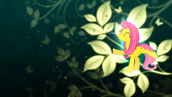 Size: 1920x1080 | Tagged: safe, artist:episkopi, fluttershy, pegasus, pony, female, mare, pink mane, wallpaper, yellow coat