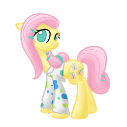 Size: 600x600 | Tagged: safe, artist:otterlore, fluttershy, pegasus, pony, clothes, pajamas, simple background, solo, transparent background