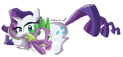 Size: 612x284 | Tagged: safe, artist:lonelywolf182, rarity, spike, dragon, pony, unicorn, female, interspecies, male, shipping, sparity, straight