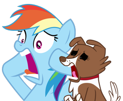 Size: 1240x1024 | Tagged: safe, derpibooru import, edit, rainbow dash, winona, pegasus, pony, faic, screaming, shocked, simple background, transparent background, vector, wat