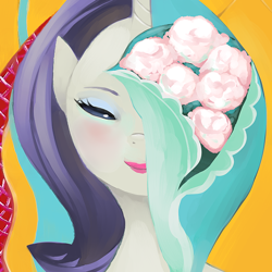 Size: 640x640 | Tagged: safe, artist:karzahnii, rarity, pony, unicorn, female, horn, mare, white coat