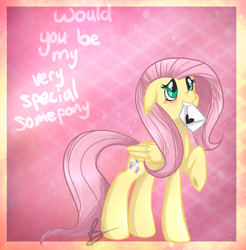 Size: 1094x1110 | Tagged: safe, artist:casocat, fluttershy, pegasus, pony, solo, special somepony, valentine