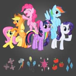 Size: 1000x1000 | Tagged: safe, artist:scritchy, derpibooru import, applejack, fluttershy, pinkie pie, rainbow dash, rarity, twilight sparkle, earth pony, pegasus, pony, unicorn, mane six