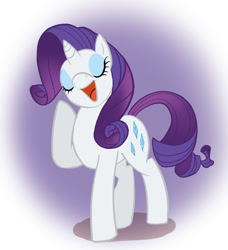 Size: 996x1093 | Tagged: safe, artist:javkiller, rarity, pony, unicorn, open mouth, raised hoof, singing, solo