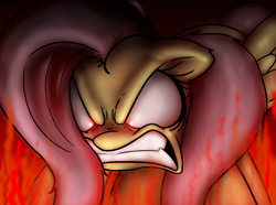 Size: 1200x892 | Tagged: safe, artist:mickeymonster, fluttershy, pegasus, pony, angry, flutterrage, rage, this will end in death, this will end in tears and/or death